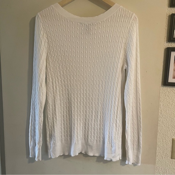 Lauren Ralph Lauren Crew Neck Cable Knit  Sweater Preppy Light Academia - Picture 3 of 8